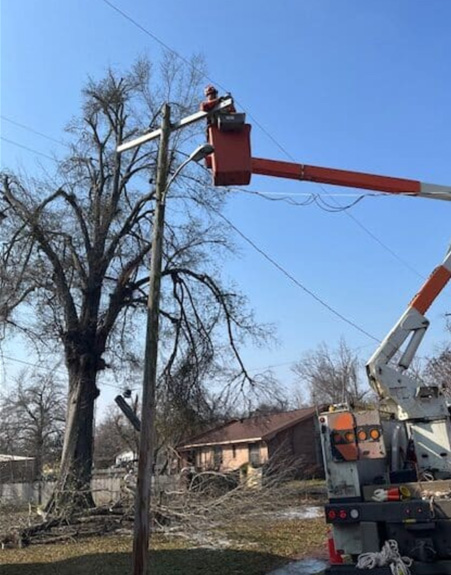 New overhead power line installation