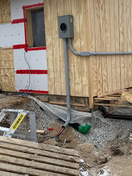Underground power service trench and conduit work